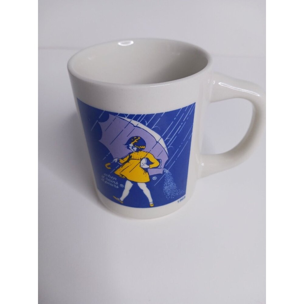 Morton Salt When It Rains It Pours 1968 Coffee Cup Mug Vintage Free Shipping